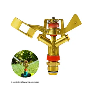 Lawn Vegetable Garden Orchard <strong>Sprinkler</strong> Equipment 4-Point Brass Rocker Nozzle 360 Rotating <strong>Irrigation</strong> Cooling Dust - Product Image 6