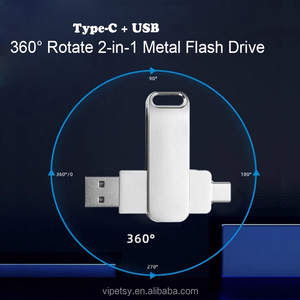 Clé USB Métallique Grande Capacité 2-en-1 Double USB 8 Go 16 Go 32 Go 64 Go 128 Go 256 Go 512 Go USB2.0 Vitesse Mobile Métallique – Vente en Gros - Product Image 5