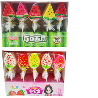 Sucettes aux fruits de pastèque personnalisées, prix d'usine, bonbons durs, collation, saveur fruitée colorée, emballés en sachet, en-cas chinois