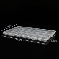 Boîte de rangement en plastique transparente écologique à 28 compartiments avec fermeture à pression pour strass à ongles, bijoux et petites pièces de quincaillerie
