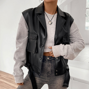 Nuovo arrivo gilet impermeabile in ecopelle da motociclista per uomo e donna abbigliamento invernale con tasche in tela - Product Image 1