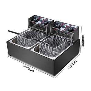 Stainless Steel French Fries Machine 2 tank 2 Basket Commercial <strong>Potato</strong> <strong>Chip</strong> <strong>Fryer</strong> <strong>Electrical</strong> /Gas Deep <strong>Fryer</strong> - Product Image 3