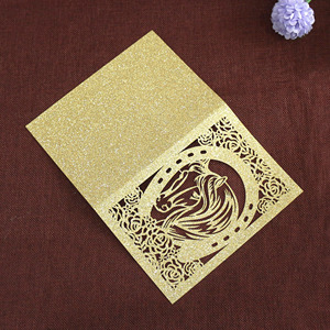 <span class=keywords><strong>Carte</strong></span> pliée <span class=keywords><strong>à</strong></span> paillettes Offre Spéciale motif animal cheval <span class=keywords><strong>carte</strong></span> <span class=keywords><strong>de</strong></span> remerciement <span class=keywords><strong>Invitation</strong></span> <span class=keywords><strong>de</strong></span> <span class=keywords><strong>mariage</strong></span> papier doré cartes <span class=keywords><strong>d</strong></span>écoupées au laser - Product Image 5