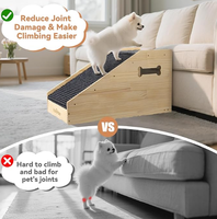Rampes pour chiens en bois pour chiens de taille moyenne, marches pour canapé avec revêtement antidérapant et coussinets, rampe à pente douce pour que les chiens puissent monter sur le lit