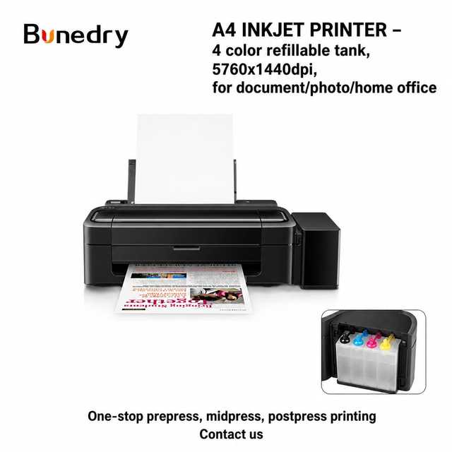A4 Inkjet Printer 130 310 1218 4 Color Refillable Ink Tank for Document Photo Home Office Printing