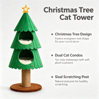 Arbre à chat écologique de 109 cm avec 4 niveaux et poteau d'escalade en chanvre blanc naturel, tapis en peau de mouton, design moderne - Jouets pour chat