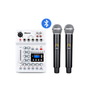 Nueva tarjeta de sonido mezcladora de consola de DJ con micrófono Inalámbrico UHF de 2 canales para grabación de estudio <span class=keywords><strong>en</strong></span> casa DJ Network <span class=keywords><strong>Karaoke</strong></span> <span class=keywords><strong>en</strong></span> vivo - Product Image 1