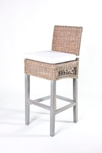 DreamCraft Solid <b>Wood</b> Frame and Rattan Seat Upholstered Counter <b>Stool</b> <b>Bar</b> <b>Stool</b> Vietnam - Product Image 5