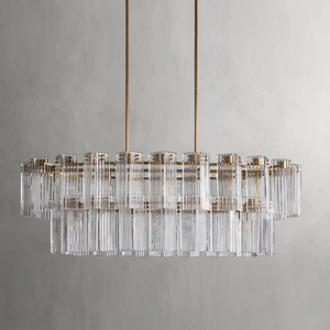 Lámpara de Araña Ovalada de Cristal de Alta Gama de 63 Pulgadas, Decoración de Hotel para Bodas, Cristal Hecho a Mano, Estilo Moderno Americano para Sala de Estar - Product Image 2