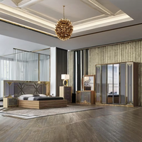 Prix d'usine 6 pièces MDF bois chambre Suite rangement personnalisable et armoire commode pour la maison hôtel ou villa