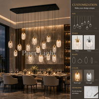 Lustre artistique en verre à bulles multiples, forme ronde irrégulière, pour salle à manger d'hôtel de luxe, restaurant, villa