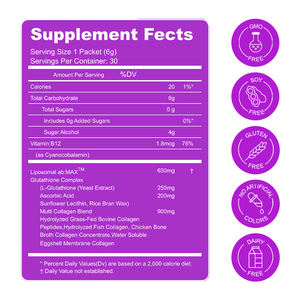 OEM/ODM bellezza collagene Detox bere la pelle sbiancante in polvere integratore per la salute delle donne per gli adulti - Product Image 2