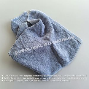 Chiffons en coton 100% colorés pour l'entretien des machines industrielles, le nettoyage des ateliers, forte absorption, réutilisables - Product Image 4