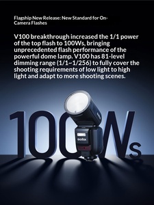 Godox V100 C/N/S/O/P Flash Rotondo in Plastica con Batteria, Luce Flash Potente da 100W, Portatile con Controllo Remoto - Product Image 2