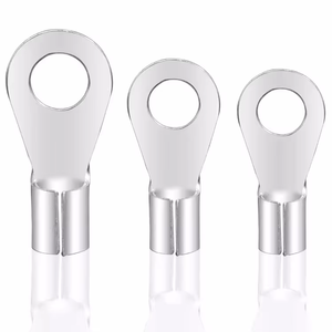 Bornes à anneau en cuivre étamé de type O électriques, bornes à fourche nues non isolées, connecteurs de fils à sertir - Product Image 5