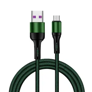 Cable USB de carga rápida 2.4A Cable Micro USB Venta al por mayor de alta calidad Metal trenzado estándar Nylon trenzado móvil, teléfono móvil 1M