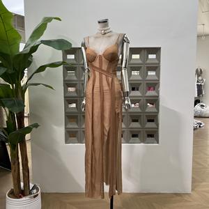 <span class=keywords><strong>Robe</strong></span> d'été à bretelles Slim Fit avec col en V fendu pour la soirée dansante <span class=keywords><strong>Robe</strong></span> rétro - Product Image 5