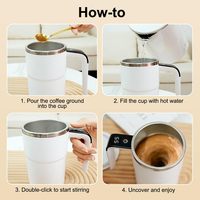Mug à café intelligent électrique portable en acier inoxydable de 380 ml, auto-rotatif, auto-mélangeur, poignée ergonomique, thermos, tasse de bureau, sous vide