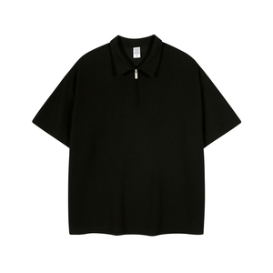 2022 New Design Mens Heavy Knit Waffle Fabric 260gsm Casual <strong>Tops</strong> Solid Plain Oversized Thermal t Shirts - Product Image 3