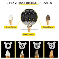 Machine à glace molle à 3 saveurs pour comptoir commercial, robuste