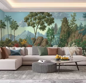 Personnalisé 3d <span class=keywords><strong>Nature</strong></span> Paysage Mural <span class=keywords><strong>Peint</strong></span> À La Main Tropical <span class=keywords><strong>Jungle</strong></span> Plante Feuilles Fleurs Singe Lac Montagne Nuage <span class=keywords><strong>Papier</strong></span> <span class=keywords><strong>Peint</strong></span> pour La Maison - Product Image 1