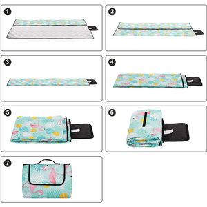 E-RIKE Stock Tapis de pique-nique pliable toutes saisons, lavable, imperméable, léger, personnalisé, pour la plage et le <span class=keywords><strong>camping</strong></span> en famille - Product Image 4
