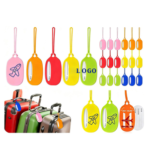 Étiquette de bagage en silicone colorée personnalisée, porte-étiquettes souple pour valise avec porte-carte d'identité et étiquette d'adresse, étiquette de bagage tendance - Product Image 5