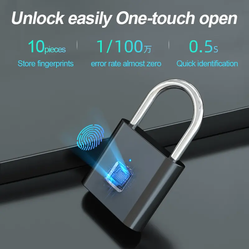 qr code Fingerprint Pad Lock Keyless IP67 Waterproof Warehouse Anti-Theft Padlock Safety Stainless Steel Fingerprint Padlock