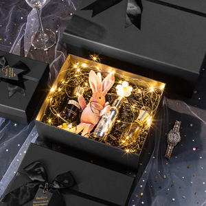 All'ingrosso nero Kraft coperchio e Base scatola di cartone rigida 2 pezzi Lift-off scatola di imballaggio rigida per sciarpa profumo portafoglio cosmetico - Product Image 5