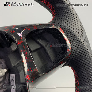 Volante Deportivo Personalizado de Fibra de Carbono Forjado Rojo con LED para Ford Focus MK4 ST-Line Active Fiesta ST Puma 2018-2022, Mejora del Interior - Product Image 4