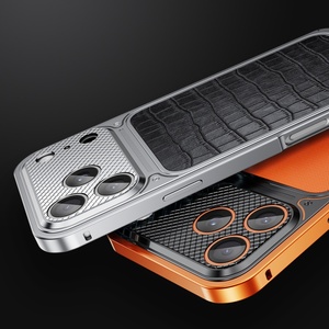 Fundas Magnéticas para Teléfono Móvil con Parte Trasera de Cuero PU, para iPhone 17 16 Pro Max, Marco de Aleación de Aluminio, Resistentes a Impactos, Gran Venta - Product Image 5