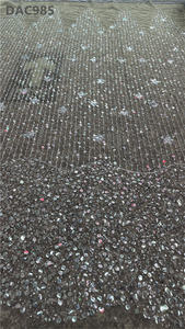 Aso Ebi-tela de encaje africano con <span class=keywords><strong>lentejuelas</strong></span>, tul francés con cuentas, tela de malla decorada con cuentas de poliéster - Product Image 2