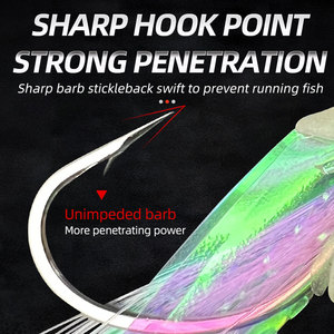 Aparejos Sabiki de 5 Anzuelos para <span class=keywords><strong>Pesca</strong></span> en Agua <span class=keywords><strong>Salada</strong></span>, Señuelos con Cebo y Cabeza de Pez Real, Anzuelo de Cuerda para Caballa, Aparejos Sabiki con Destello que Brillan en la Oscuridad - Product Image 3