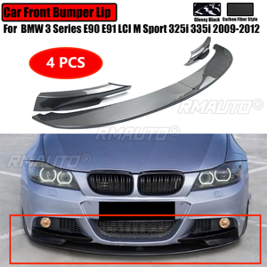 ลิ้นกันชนหน้ารถยนต์สำหรับ BMW ซีรีส์ 3 E90 E91 LCI M Sport ปี 2009-2012 สปลิตเตอร์ สปอยเลอร์ ดิฟฟิวเซอร์ ป้องกันรอยขีดข่วน ลายคาร์บอนไฟเบอร์ - Product Image 1