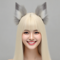 E0018 Bandeau en fausse fourrure avec oreilles de renard, accessoire capillaire moelleux en forme d'oreilles d'animaux pour cosplay, costume d'Halloween, convention d'anime