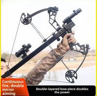 Nouvel Arc à Poulies TuYing 70 cm à 50 Coups avec Flèches et Billes d'Acier Haute Précision, Modèle Sniper pour Adultes