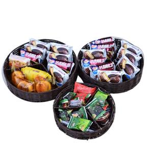 سلة تخزين من الروطان الصديق للبيئة بثلاثة أقسام ومقابض للسوبر ماركت والمطبخ لحفظ الفواكه والخبز - Product Image 3