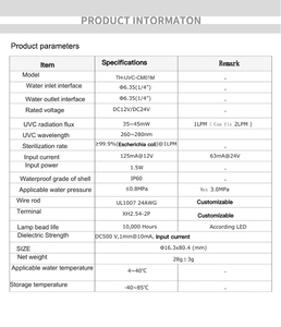 Uvc Led nước Inline mô-đun hệ thống 260 ~ 280nm chảy nước <span class=keywords><strong>UV</strong></span> LED cho Máy uống nước Dispenser - Product Image 4
