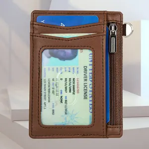 Porte-cartes pour hommes, nouveau matériau PU pour hommes, portefeuille pour homme avec boîte cadeau, emballage personnalisé