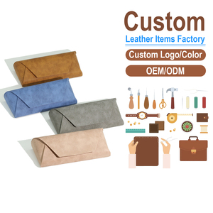 Handmade PU Leather <b>Glasses</b> <b>Case</b>, Magnetic Closure, Factory Direct Wholesale, Protective Eyewear Pouch - Product Image 2