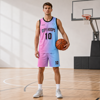 Camiseta de Baloncesto Personalizada con Degradado, Uniforme de Equipo, Camiseta de Baloncesto Transpirable de Malla, Nombre del Jugador, Número, Logotipo, Ropa Deportiva OEM 100%