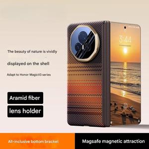 Custodia per <span class=keywords><strong>cellulare</strong></span> magnetica Business in fibra di carbonio per <span class=keywords><strong>Honor</strong></span> Magic V3 Vs3 con supporto per lenti in metallo nascosto <span class=keywords><strong>Cover</strong></span> antiurto - Product Image 2