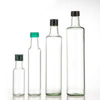 250ml 500ml 750ml rond carré vert foncé huile d'olive bouteille en verre cuisine verre cuisson bouteille d'huile d'olive