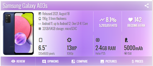 Telefoni Ricondizionati 99% Nuovi Sbloccati, Smartphone Android di Grado A per <span class=keywords><strong>Samsung</strong></span> <span class=keywords><strong>A03S</strong></span> - Product Image 6