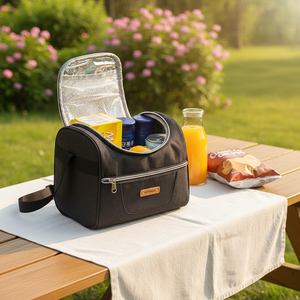 <span class=keywords><strong>Sac</strong></span> de rangement en polyester, <span class=keywords><strong>sac</strong></span> à lunch isotherme avec fermeture à glissière, résistant à l'eau, double compartiment, pour l'école, le camping, l'<span class=keywords><strong>extérieur</strong></span> - Product Image 5