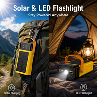 Batterie externe solaire 30000mAh 22.5W à charge rapide avec câbles 4-en-1 intégrés et lampe torche LED pour le camping et les voyages