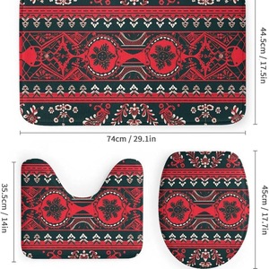 Red <b>Black</b> Tribal Polyester Shower Curtain Bathroom Curtain Digital Print Custom Print Waterproof for Home Shower Bulk Wholesale - Product Image 3