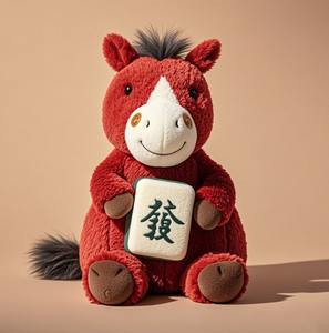 Nuovi Prodotti Simpatici Personalizzazione Popolare Ingrosso <span class=keywords><strong>Peluche</strong></span> Animali Super Morbidi Cavalli Mascotte di Capodanno - Product Image 4