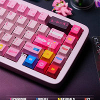 Keycaps Anime Bocchi the Rock Rose Hitori Gotoh PBT Dye Sub pour Clavier Mécanique Cherry, Keycaps de Jeu, Cadeaux Cosplay Doujin