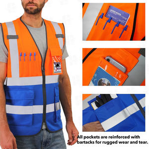 Chaleco de Seguridad Reflectante de Alta Visibilidad con Tela de Malla de Secado Rápido 100% Poliéster Personalizado, Correa Ajustable - Product Image 4